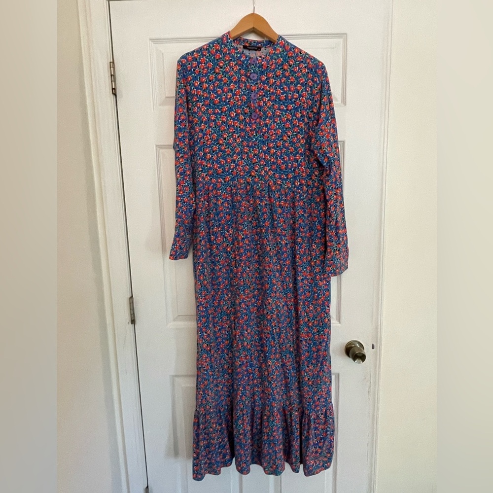Chic Long Sleeve Floral Maxi Dress